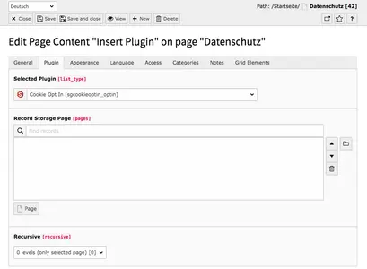 TYPO3 Content Element Plugins Cookie Opt In Backend Tab Plugin