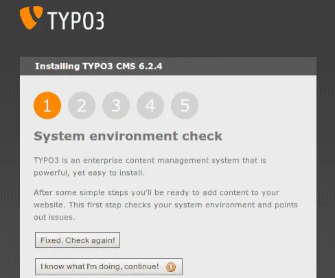 Fehlerhafter TYPO3 Sytem environment check
