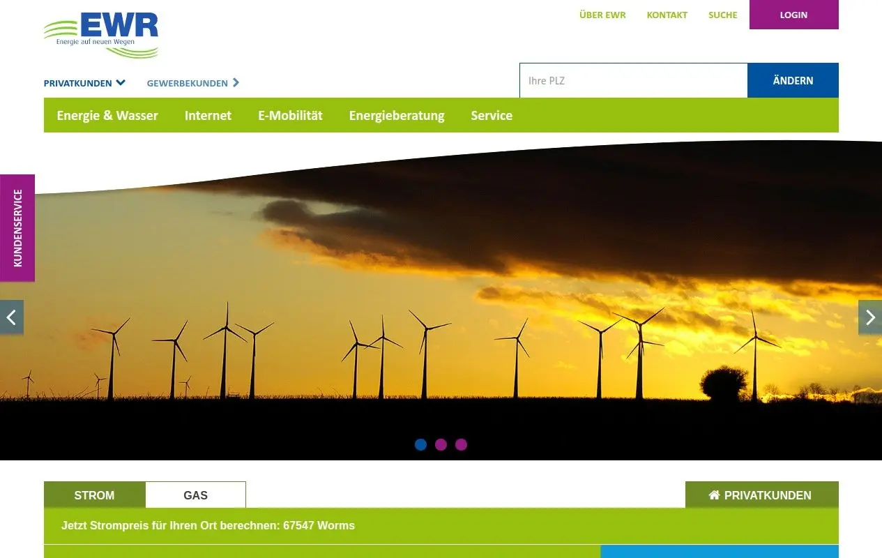 EWR Website Screenshot