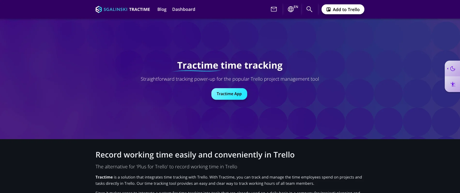 Tractime Website Screenshot