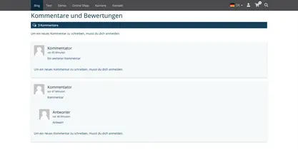 TYPO3 Plug-In Kommentare Frontend