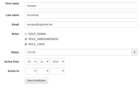 Komplette Symfony 2 Form