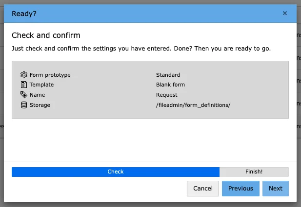 TYPO3 Module Forms Blank Form Ready