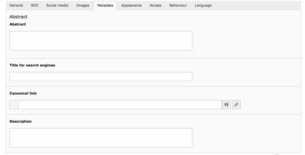 TYPO3 Page Properties Category Page Tab Metadata