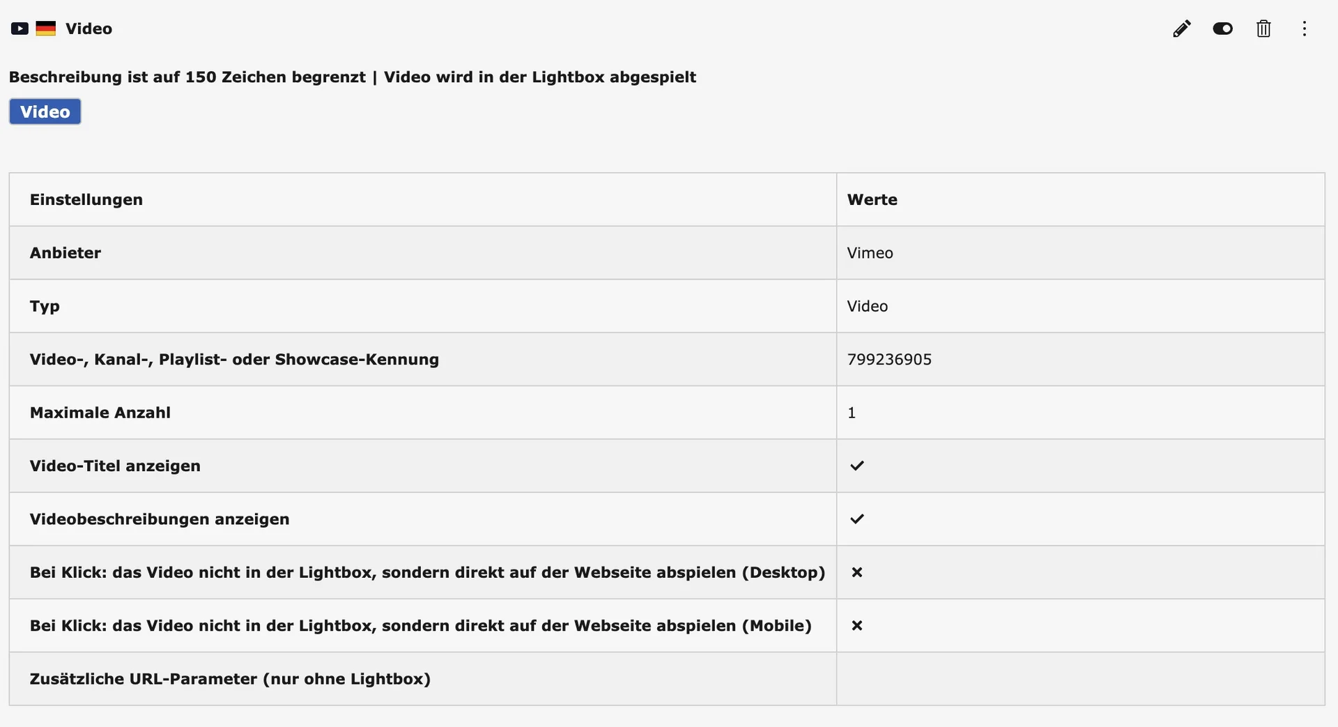 TYPO3 Video Backend-Vorschau