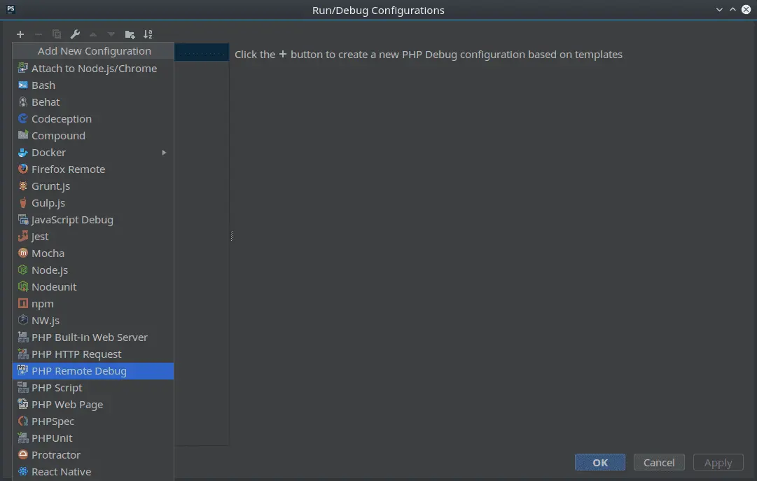 Add PHP Remote Debug Configuration