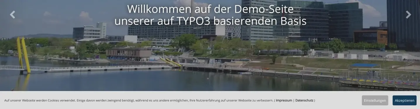 TYPO3 Cookie Consent Frontend Banner below