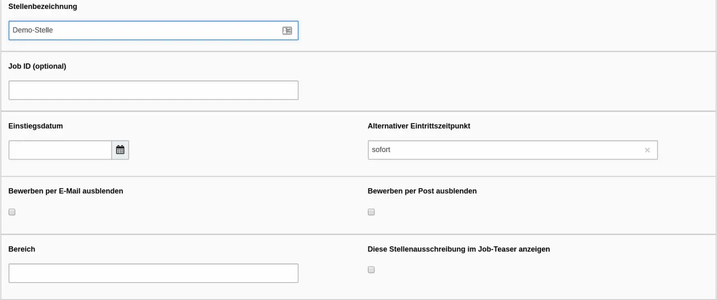 TYPO3 Karriereportal Backend Stellenangebot bearbeiten