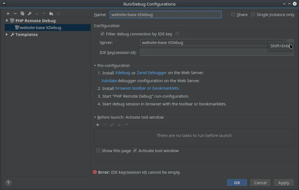 Enter name and Add Server