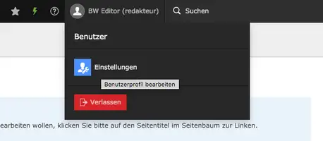 TYPO3 Benutzereinstellungen