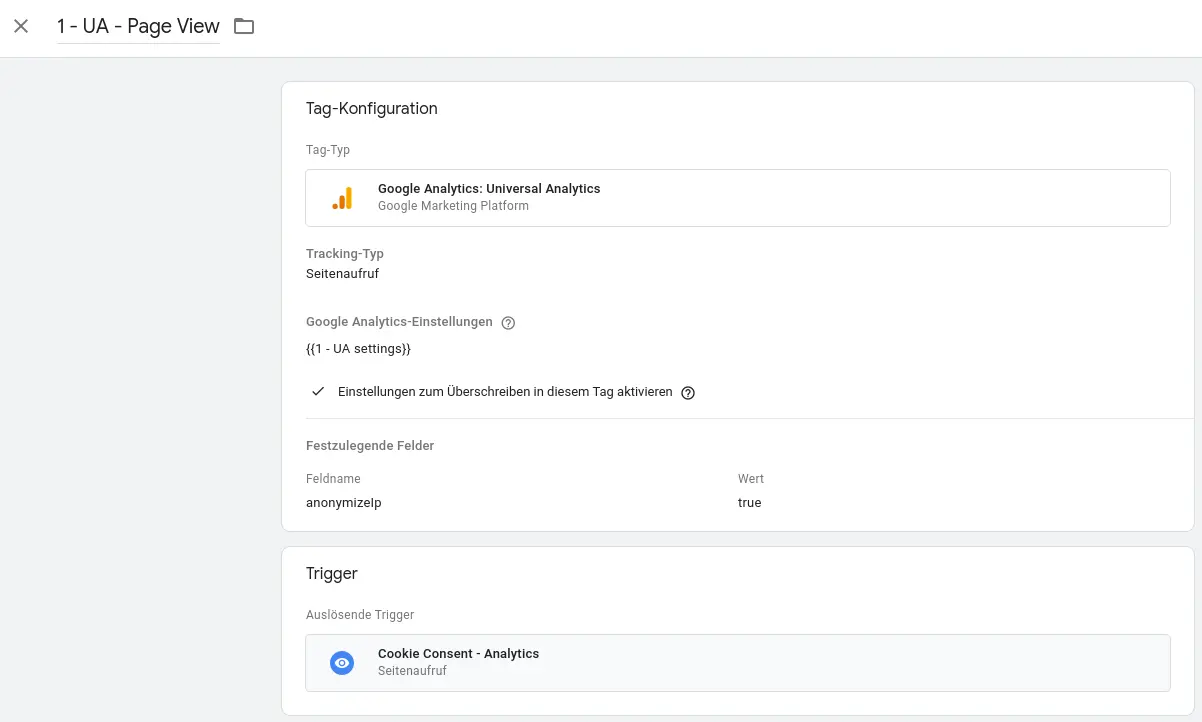 Google Tag Manager Auslösende Trigger