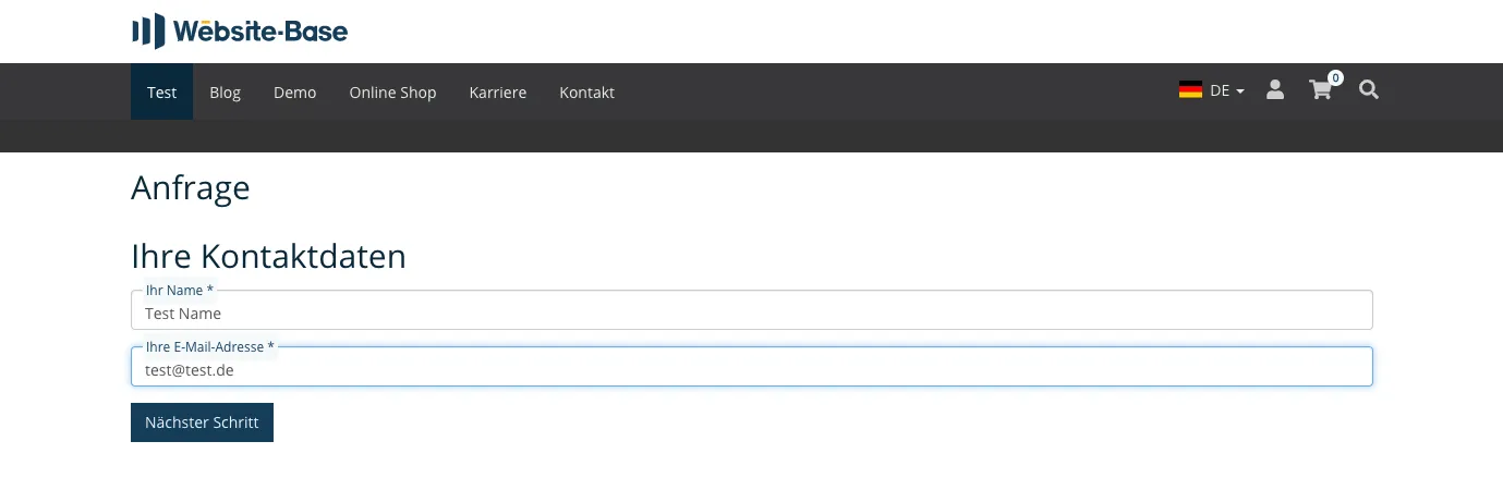 TYPO3 Modul Formulare Frontend