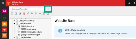 TYPO3 Seitenbaum einklappen