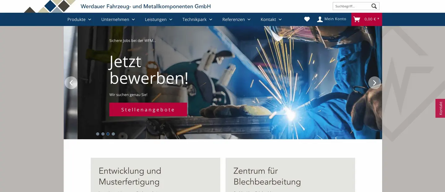 Werdauer Fahrzeug- und Metallkomponenten Website Screenshot