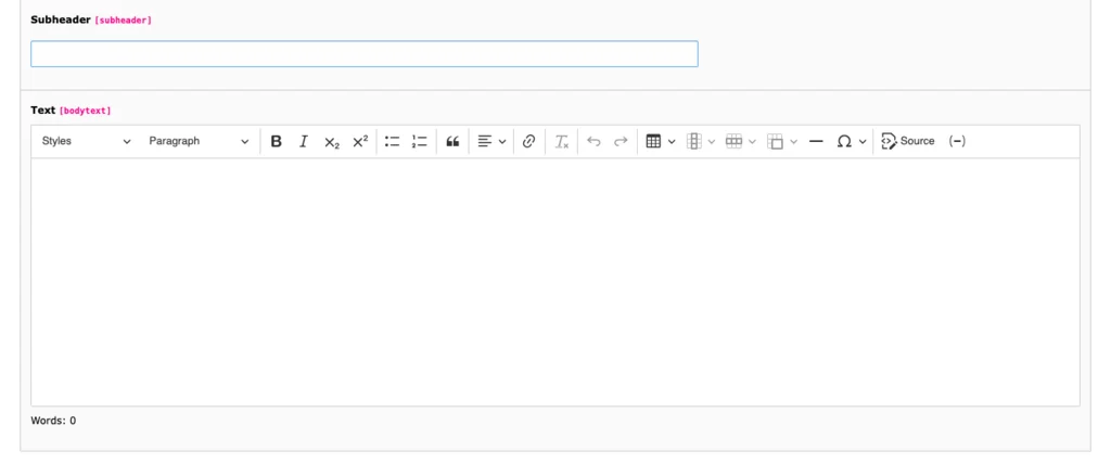 TYPO3 Rich Text Editor RTE