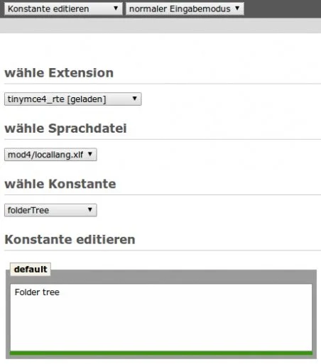 Konstante editieren