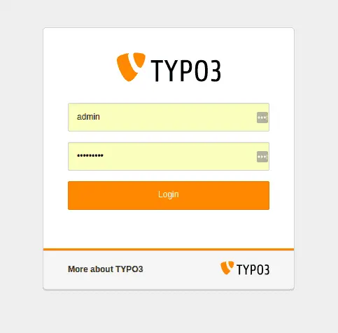 TYPO3 Backend Login