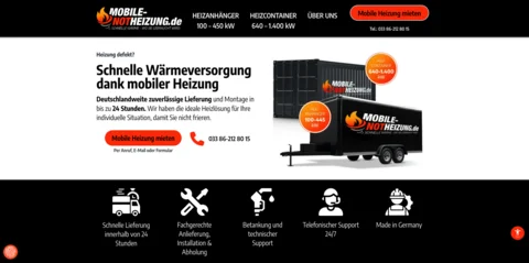 Mobile Notheizung Site