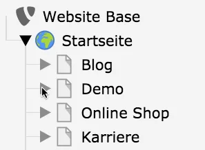 Unterseiten einklappen und ausklappen TYPO3