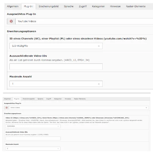 TYPO3 Video-Extensions – Video IDs