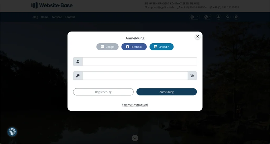 TYPO3 Account Login Frontend