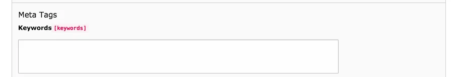 TYPO3 Backend Page Proporties Tab Metadata Meta Tags Keywords