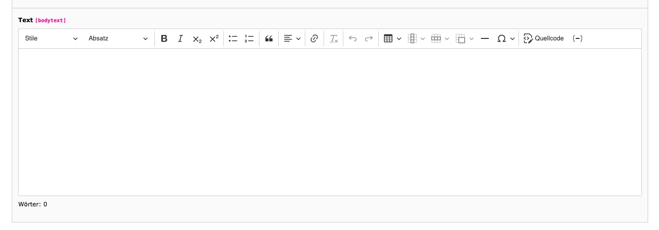 TYPO3 Inhaltselement RTE