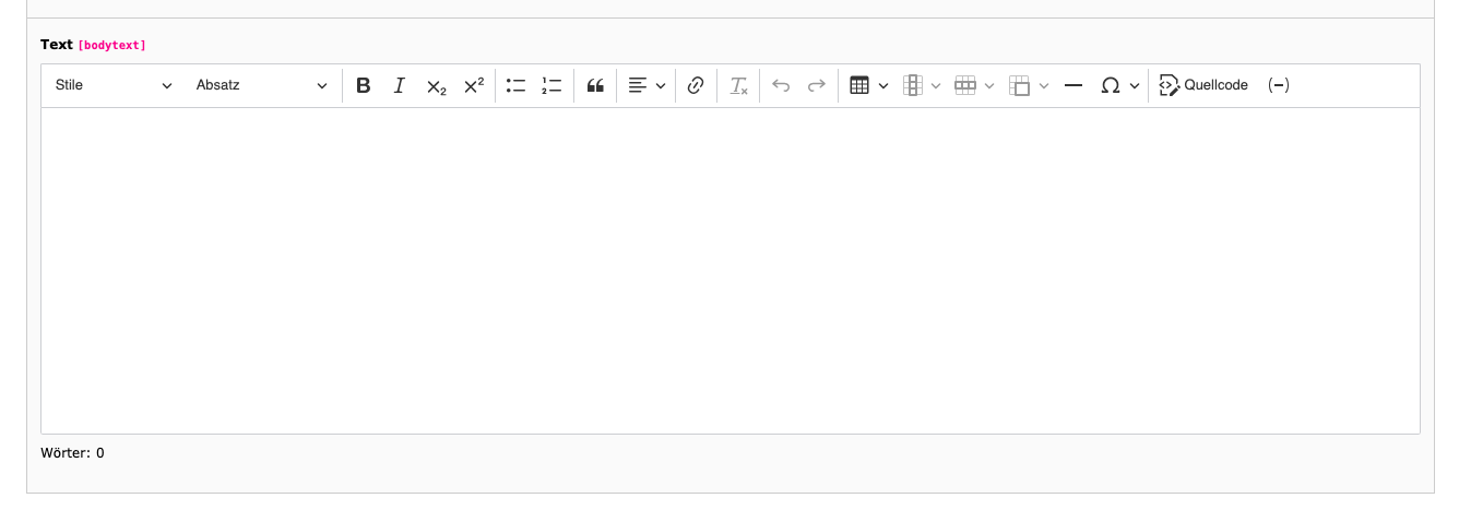 TYPO3 Inhaltselement RTE