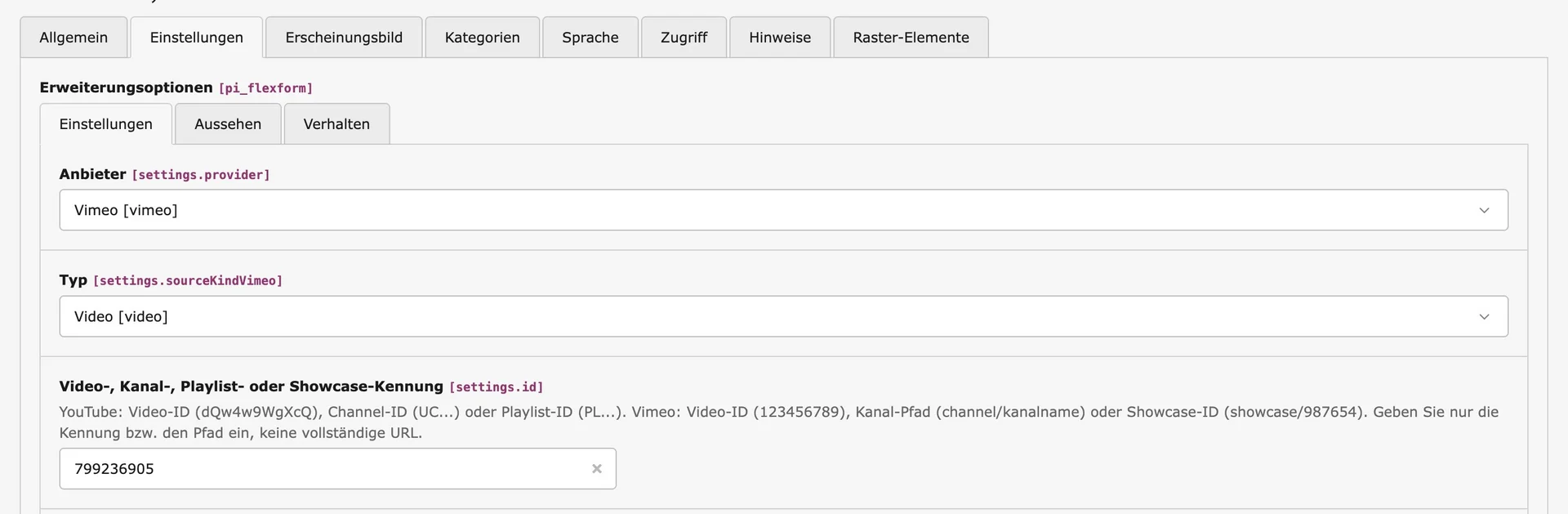 Enter Vimeo ID