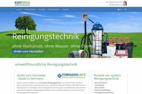 systeco Website Screenshot