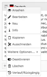 TYPO3 Kontext-Menü eines Inhaltselementes