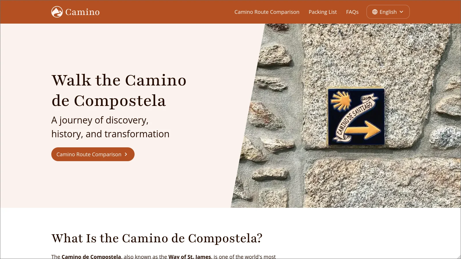 Responsives Standard-Frontend-Theme Camino in TYPO3 v14.
