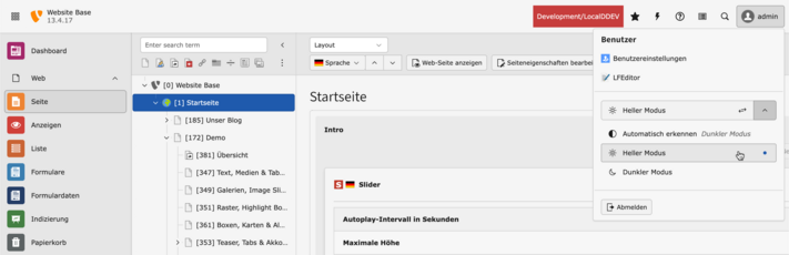 TYPO3 Backend Light Mode
