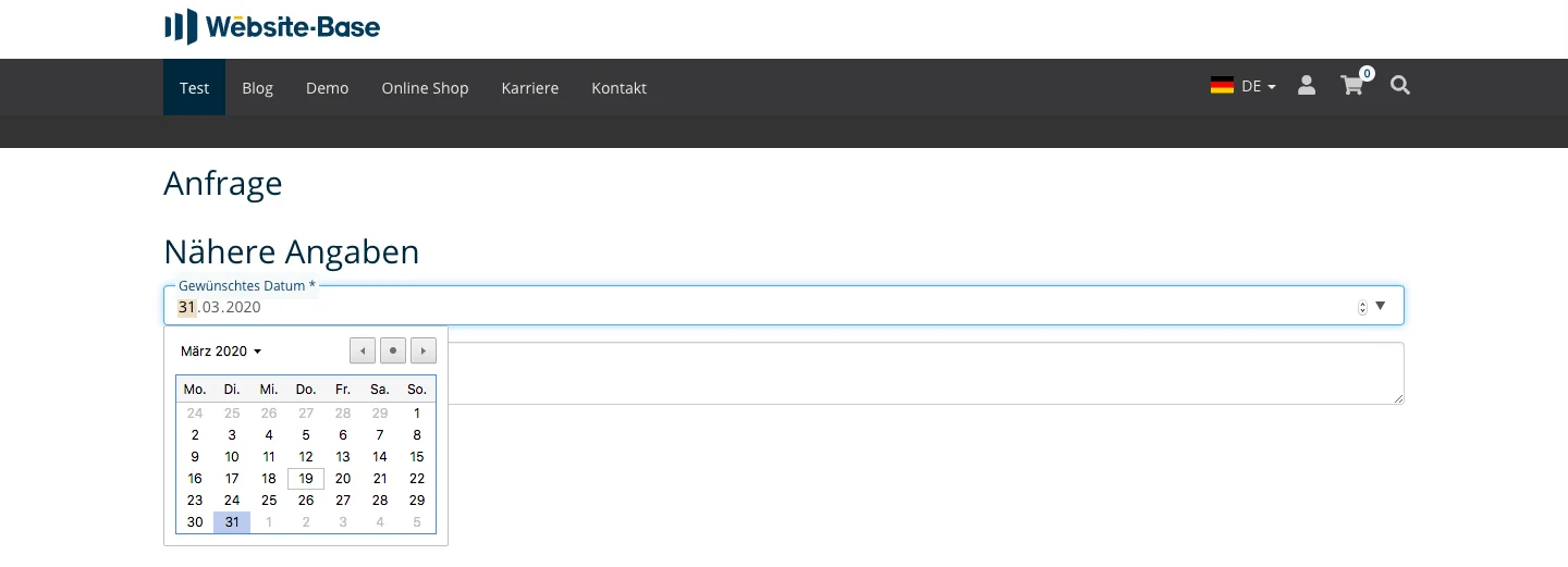 TYPO3 Modul Formulare Frontend-Beispiel