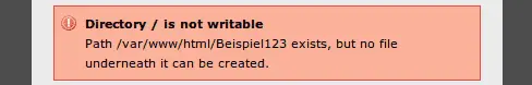 Verzeichnis ist nicht beschreibbar