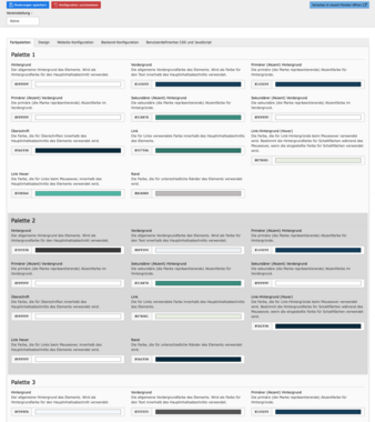 TYPO3 Module Website Configuration Color Sets 1-2
