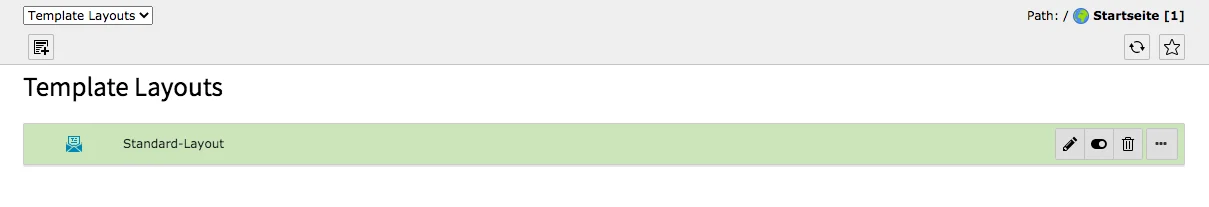 TYPO3 Module Mail Templates Template Layouts List of Layouts