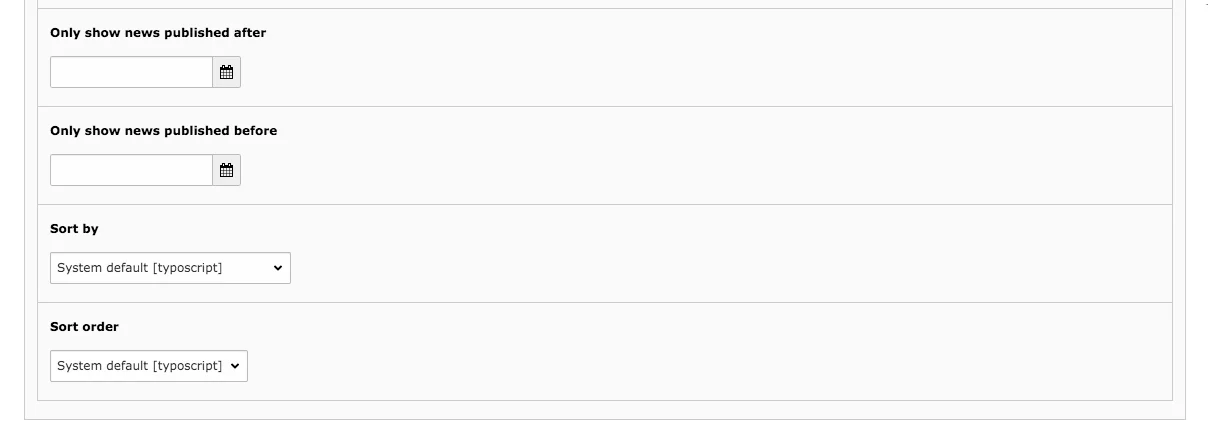 TYPO3 Content Elements News Elements Backend Tab Plugin Sort News