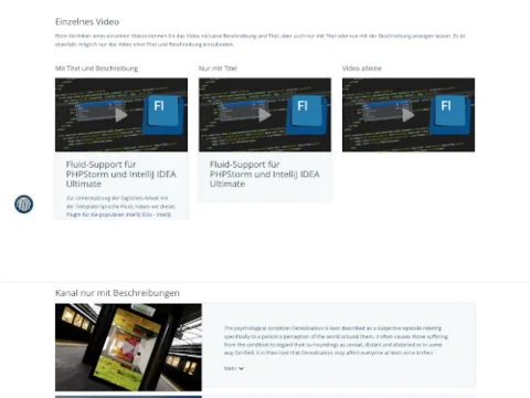 TYPO3 Video Extensions – Various layout options