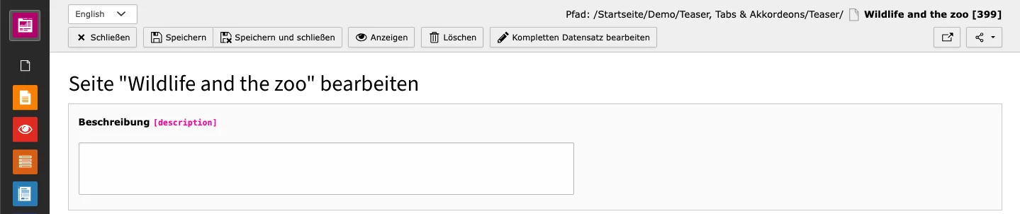 TYPO3 Backend Modul Dashboard Widget SEO Seiten ohne Meta-Beschreibung Seite bearbeiten