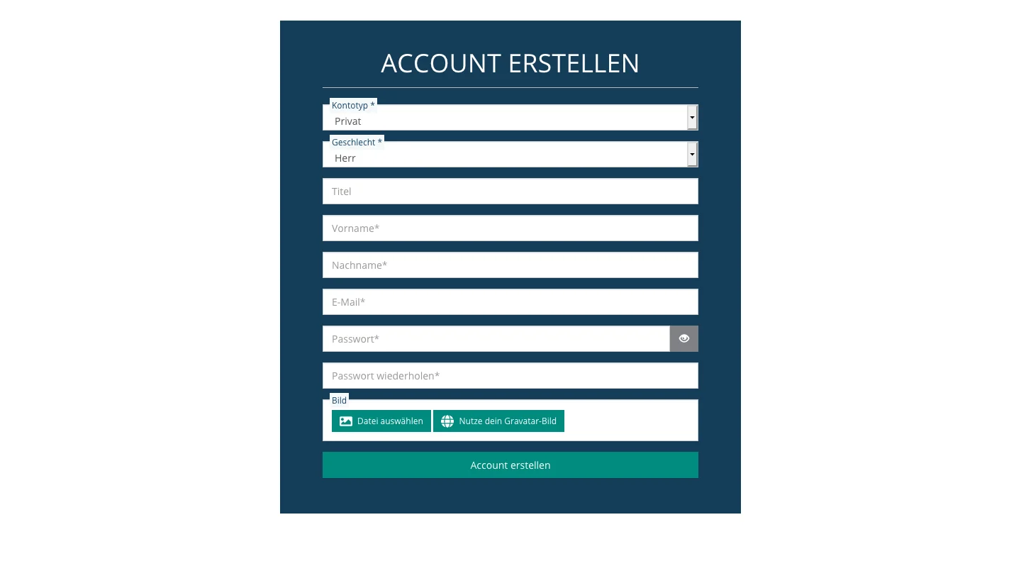 TYPO3 Registrierung Frontend