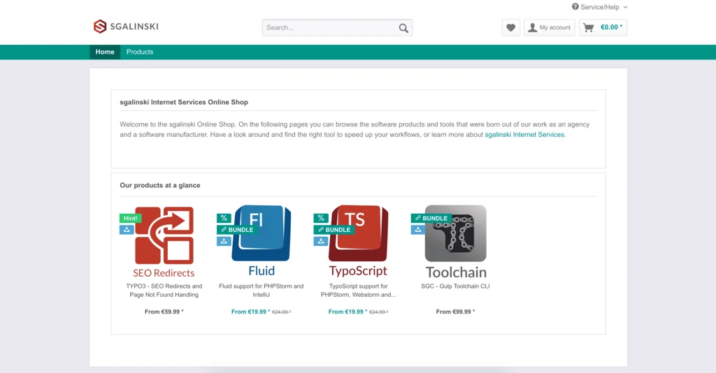 sgalinski Shop Screenshot