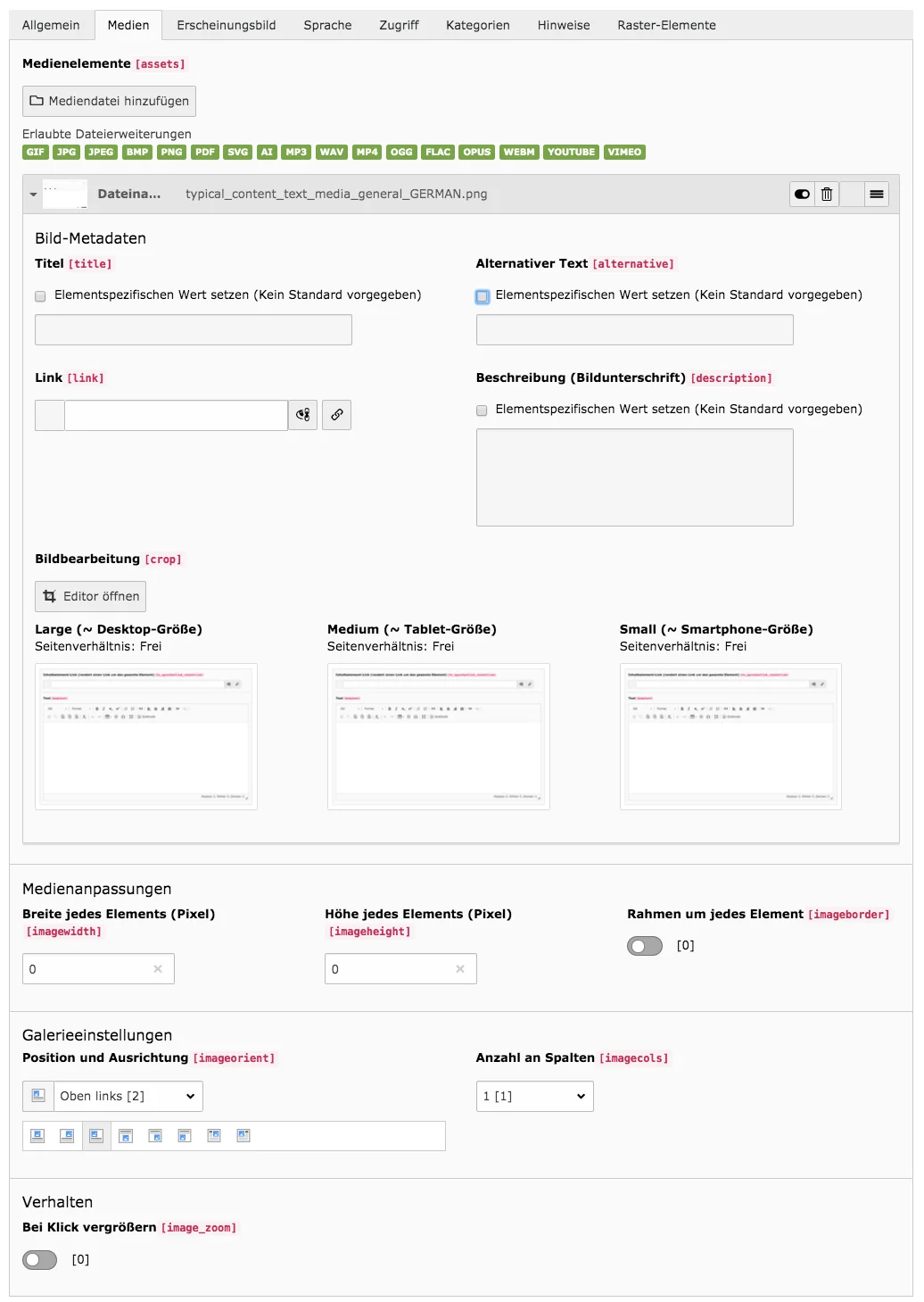 TYPO3 Bildbearbeitung