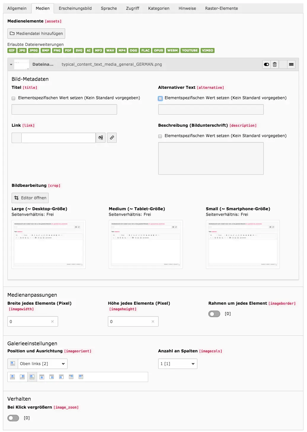 TYPO3 Bildbearbeitung