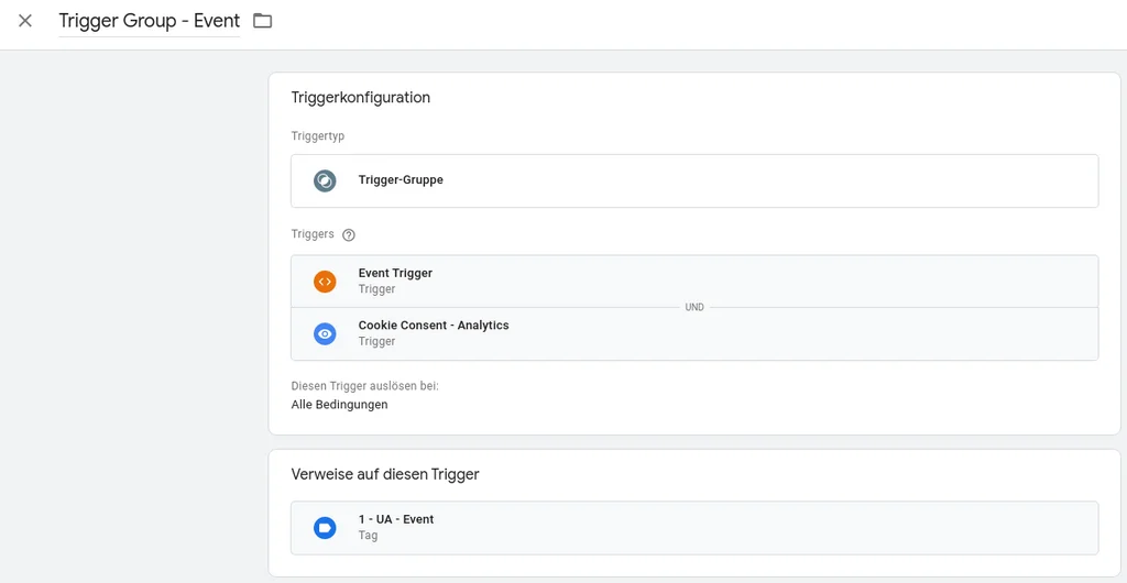 Google Tag Manager Trigger-Gruppe