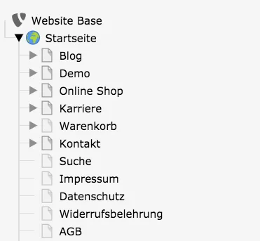 TYPO3 Seitenbaum