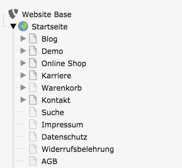 TYPO3 Seitenbaum