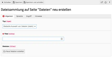 Schritt 5 – Statische Auswahl von Dateien