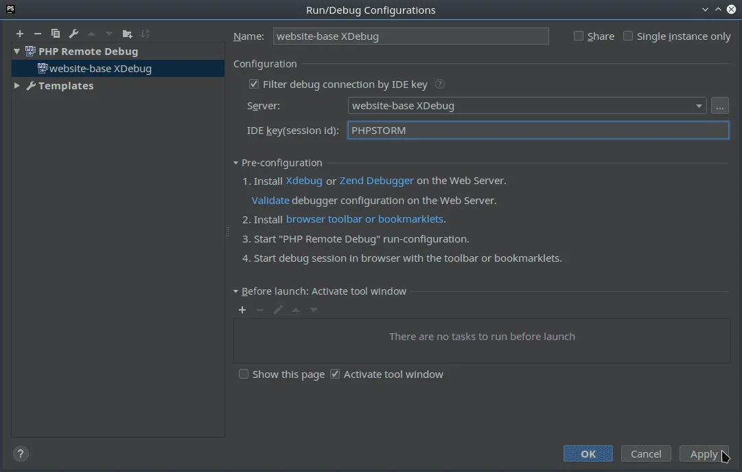 Set IDE key and Save