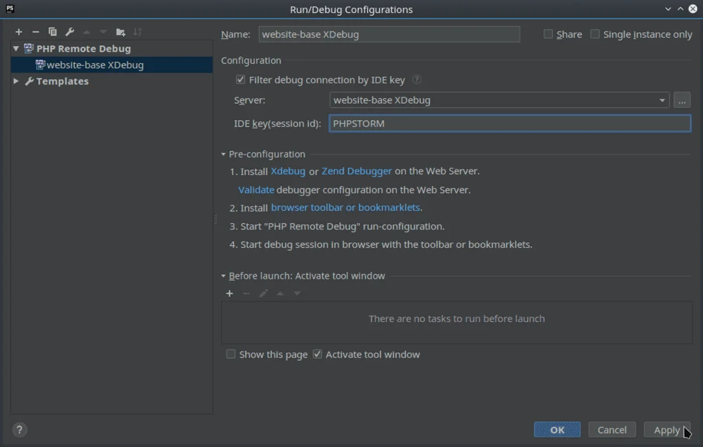 Set IDE key and Save
